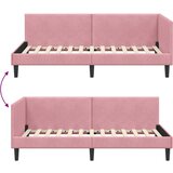  Kutni okvir kreveta Ružičasta 90 cm x 190 cm Baršun | shoptok.hr