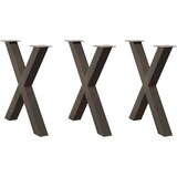  Noge za jedilno mizo X-oblika 3 kosi črna 80x(72-73) cm jeklo, (21828677) Cene