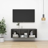 The Living Store Stenska TV omarica visok sijaj siva 37x37x107 cm iverna plošča - TV Omarica, (21374912) Cene