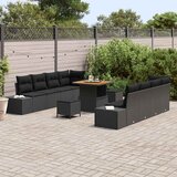  Sjedeća garnitura za vrt 11 kom. Crna poliratan 264 x 62 x 85 cm | shoptok.hr