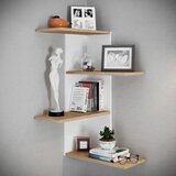 MID.YOU KOTNI REGAL 45/77/45 cm bela, medeni hrast | Shoptok.si