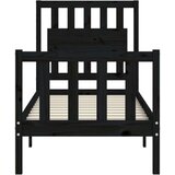 vidaXL Posteljni okvir z vzglavjem crn 2FT6 trden les | Shoptok.si