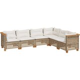 vidaXL 6-dijelni set vrtnih sofa s jastucima bež od poliratana | shoptok.hr