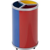 VAR Postaja za zbiranje surovin, prostornina 3 x 30 l, VxØ 720 x 420 mm, rumena, modra, rdeča | Shoptok.si