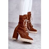 PA2 Women's Suede Boots On The Platform Brown Edna Cijene