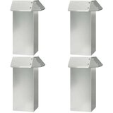 vidaXL Ograja za polže 4 pcs srebrna 13,5 x 13,5 x 25 cm | Shoptok.si