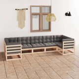  Sedežna garnitura 7-delna z blazinami trdna borovina | Shoptok.si