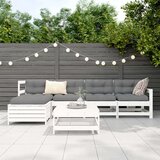  6-dijelni set vrtnih sofa bijeli od masivne borovine | shoptok.hr