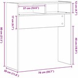 Konzolna stolica Crni hrast 78 x 30 x 80 cm Konstruirano drvo | Eponuda.com