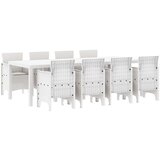  Jedilna miza za vrt 9-delni Bela Ratan, Steklo Ergonomska, (22089868) | Shoptok.si