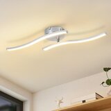 Nettlife srebrna LED stropna svetilka, 12W moderna valovita stropna svetilka, 3000K toplo bela, svetilo za dnevno sobo, spalnico, kuhinjo, hodnik., (5000491394) Cene