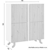 Bessagi Home Visoka Komoda Vira, Barva Hrasta, Bela | Shoptok.si