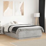 Maison Chic Posteljni okvir - Dvoposteljna postelja - Zakonska postelja betonsko siv 120x190 cm inženirski les-J10252, (21763296) | Shoptok.si