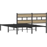 Metalni Kovinski posteljni okvir brez vzmetnice sonoma hrast 135x190 cm, (21607747) | Shoptok.si