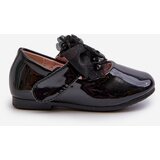 EVENTO PE1 Black Glossy Children's Ballerina Flats With Velcro Strap And Bow Olessa | Eponuda.ba