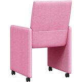 vidaXL jedilni stoli s kolesi 2 pcs roza 58 x 65 x 94 cm blago | Shoptok.si