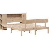 vidaXL Krevet s regalom za knjige bez madraca 120x190 cm od borovine | shoptok.hr