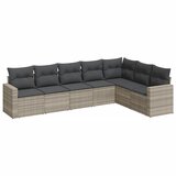 Maison Chic Seti vrtnega pohištva - Vrtna garnitura - Vrtni pohištvo set 7-delna z blazinami siv poli ratan, (21803221) | Shoptok.si