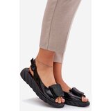 ARTIKER Leather Patent Women's Wedge Sandals with Decoration Black | ePonuda.com