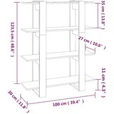 Ormarić za knjige / sobna pregrada boja hrasta 100x30x123,5 cm | shoptok.hr