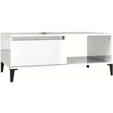  Klubska mizica visok sijaj bela 90x50x36,5 cm inženirski les, (20712490) | Shoptok.si