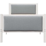  Krevetna konstrukcija Svijetlo siva 90 x 200 cm tkanina Bijela | Shoptok.si