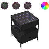 Maison Chic Nočna mizica - Nočna omarica - Nočna miza z neskončnimi LED črna 40x40x51 cm, (21687009) Cene