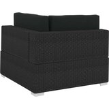 Poli 4-dijelna vrtna garnitura od poliratana s jastucima crna | shoptok.hr