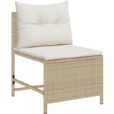 vidaXL Zunanji sofa set Bež in krem Ratan in tkanina Srednje Trajno | Shoptok.si