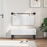  Držeće uzglavlje Zidne Prugasti Bijeli 100 x 55 x 5 cm tkanina - Bijeli 90 cm bez LED | shoptok.hr