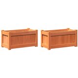 Furnova Vrtno cvetlično korito 2 kosa voščeno rjava trdna borovina, (21920755) | Shoptok.si