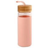 Domy Steklenička bamboo pokrov, 0,48l, roza Cene