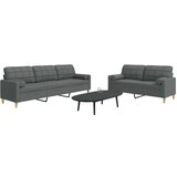 vidaXL 2-dijelni set sofa s ukrasnim jastucima tamnosivi od tkanine | shoptok.hr