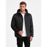 Ombre Lightly insulated quilted men's jacket with satin trim - black Cijene