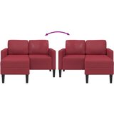  Dvosjed s ležaljkom u obliku slova L, vino crvene boje, 125 cm, umjetna koža | shoptok.hr