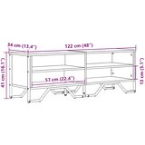 TV ormarić siva boja hrasta 122 x 34 x 41 cm konstruirano drvo | shoptok.hr