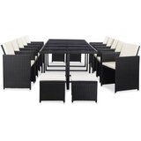  15-dijelni vrtni blagovaonski set od poliratana crni | shoptok.hr