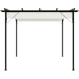  Pergola s pomičnim krovom krem bijela 3 x 3 m čelična | shoptok.hr