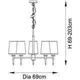  Endon 99457 - Luster na lancu 5xE14/6W/230V sjajni hrom/bela | Eponuda.com