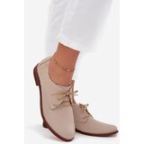 Zazoo Women's Leather Elegant Lace-Up Shoes 4238 Beige | Shoptok.si
