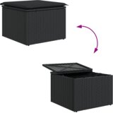 vidaXL 7-delni Vrtni Kavč Set z Blazinami Črn Poli Ratan | Shoptok.si