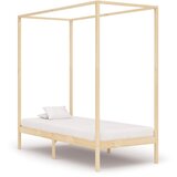 Maison Chic Posteljni okvir - Enojna postelja - Postelja za odrasle z baldahinom iz trdne borovine 90x200 cm, (21695350) | Shoptok.si