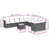  11-dijelni set vrtnih sofa od poliratana s jastucima smeđi | shoptok.hr
