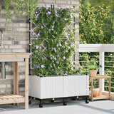  Vrtni planter s navodnjavanjem i kotačima 2 kom. Bijela PP - Bijela 80 x 40 x 142 cm s kotačima | shoptok.hr