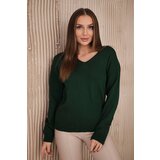 Kesi V-neck sweater dark green | shoptok.hr