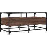  Stolić sa staklenom površinom boja hrasta 98,5x50x45 cm čelik | shoptok.hr