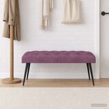  Klupa s gumbastim tkanjem Ljubičasta 110 x 40 x 46 cm Baršun | shoptok.hr