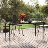  Vrtni blagovaonski stol crni 160x80x74 cm od čelika i stakla | shoptok.hr