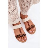 Boto Flat Women's Sandals With Beads Leopard Brown Virona | Shoptok.si