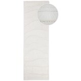 Flair Rugs Bijela ručno rađena staza od mješavine vune 80x230 cm Sculptured Wave – | shoptok.hr
